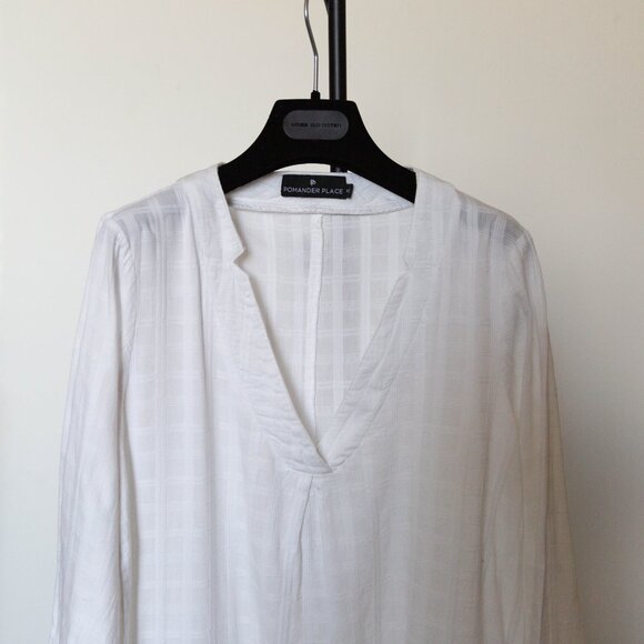POMANDER PLACE TUCKERNUCK CAROLINA KAFTAN DRESS White Size XS - Picture 4 of 8